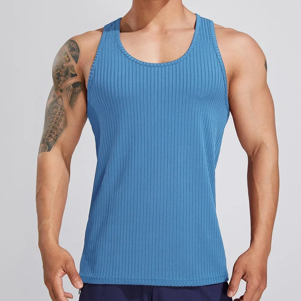 

Solid Color New Men Bodybuilding Tank Top Men Fitness Sleeveless Shirt Summer Male Exercise Sports Vest Undershirt Gyms Clothing