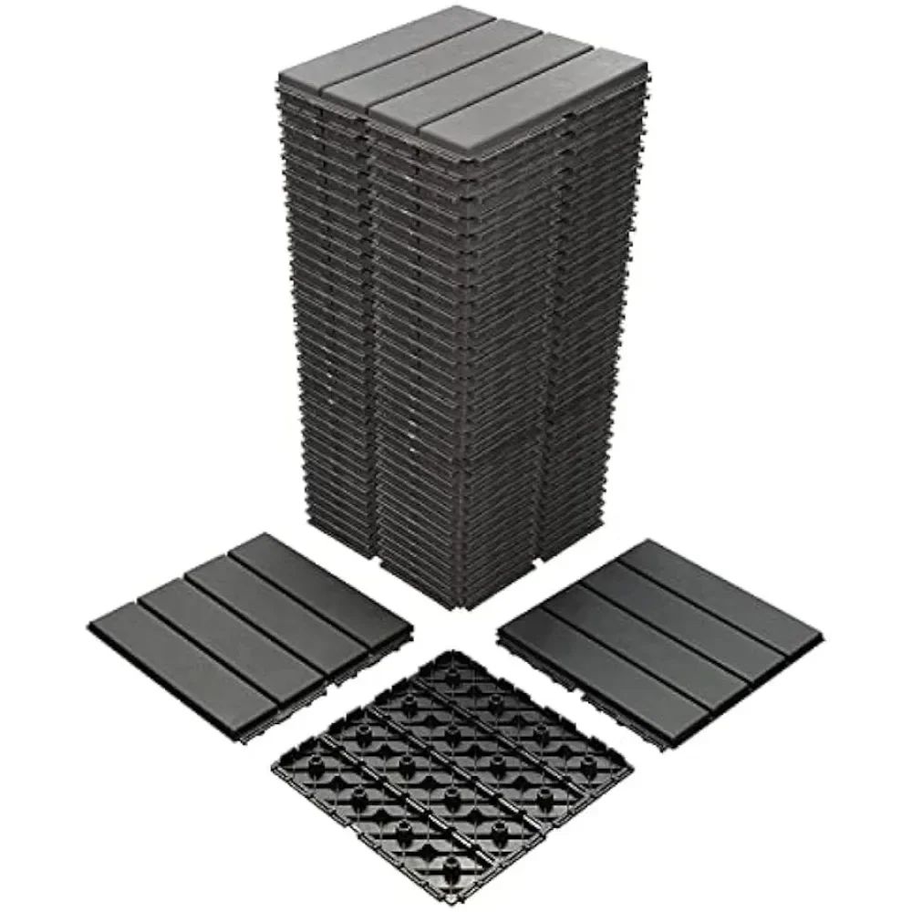 36 Pack Deck Tiles Outdoor Floor for Garden Buildings 36 Plastic Interlocking Deck Tiles Floating Floor Wood Balcony Tile