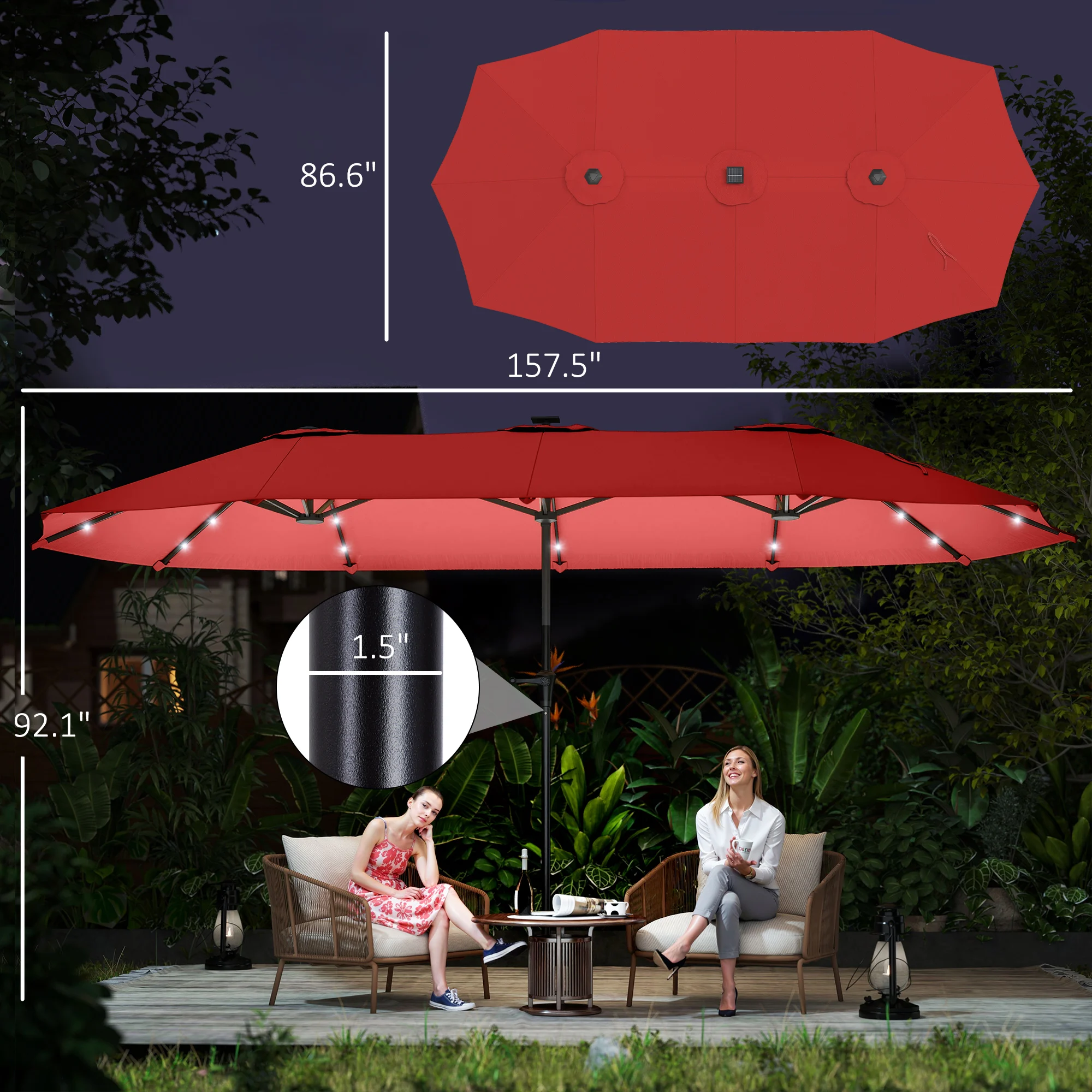 Dwustronny parasol ogrodowy 13 – Outdoor Furniture Umbrella recenzja i cena