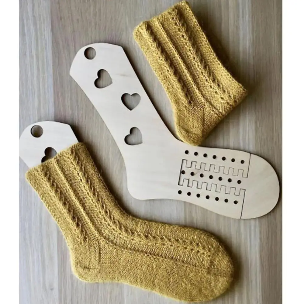 DIY Wooden Sock Blocker Xmas Socks Hand Knitting Mold Sock Forms Blocking Weave Yarn Crafts Accessories Gift For Beginners