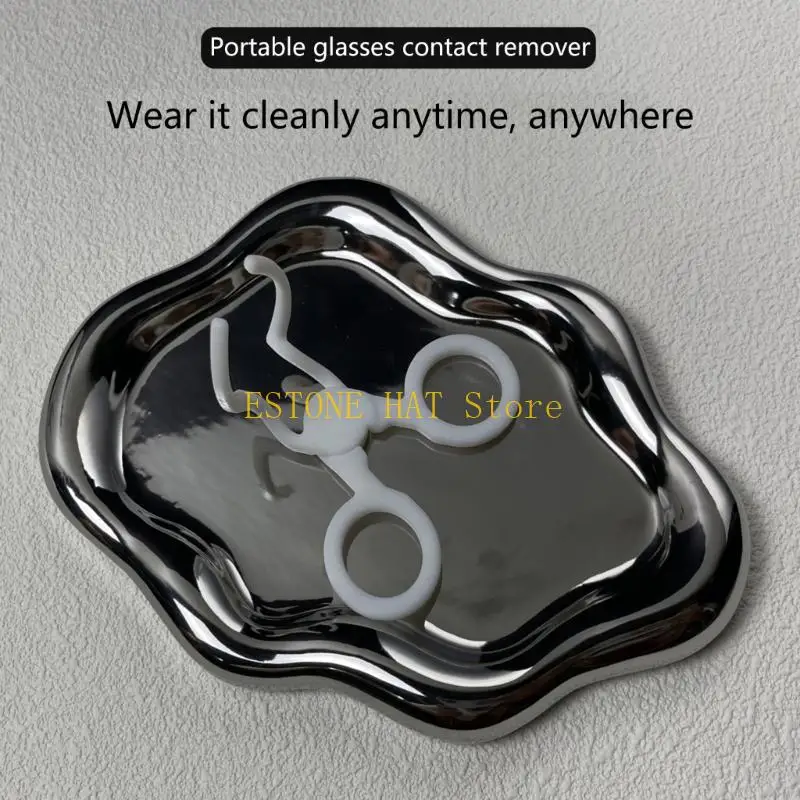49MF 2PCS/مجموعة العدسات اللاصقة المدمجة المحمولة أداة مزيل إدراج للنساء في الرحلات يضمن ارتداء عدسة مريحة