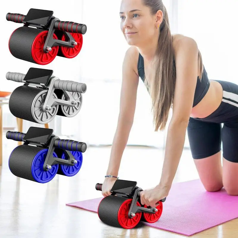 Belly Wheel Automatic Rebound Mute Abdominal Exerciser Training Arm Muscles Bodybuilding Slimming Home Gym Abs Fitness Equipmen