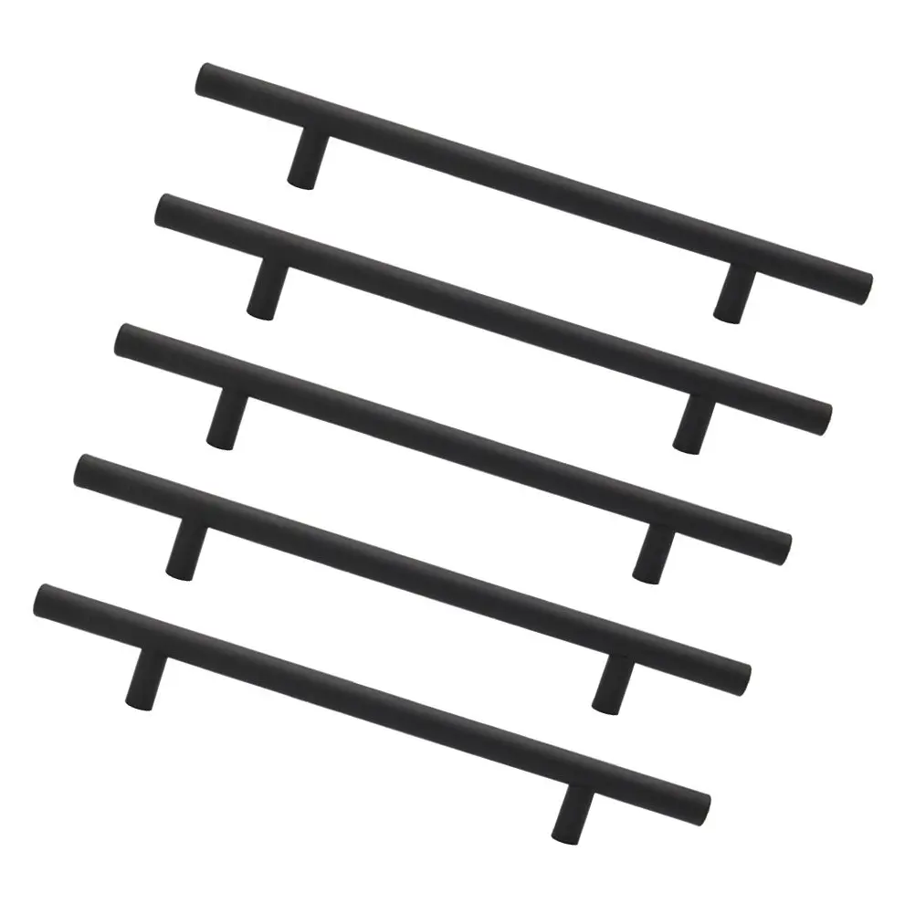 

Набор из 5 матовых черных ручек для шкафов из нержавеющей стали, 10x128x200 мм, классические ручки-рейлинги для шкафов, гардеробов, столов, книжных шкафов, комодов