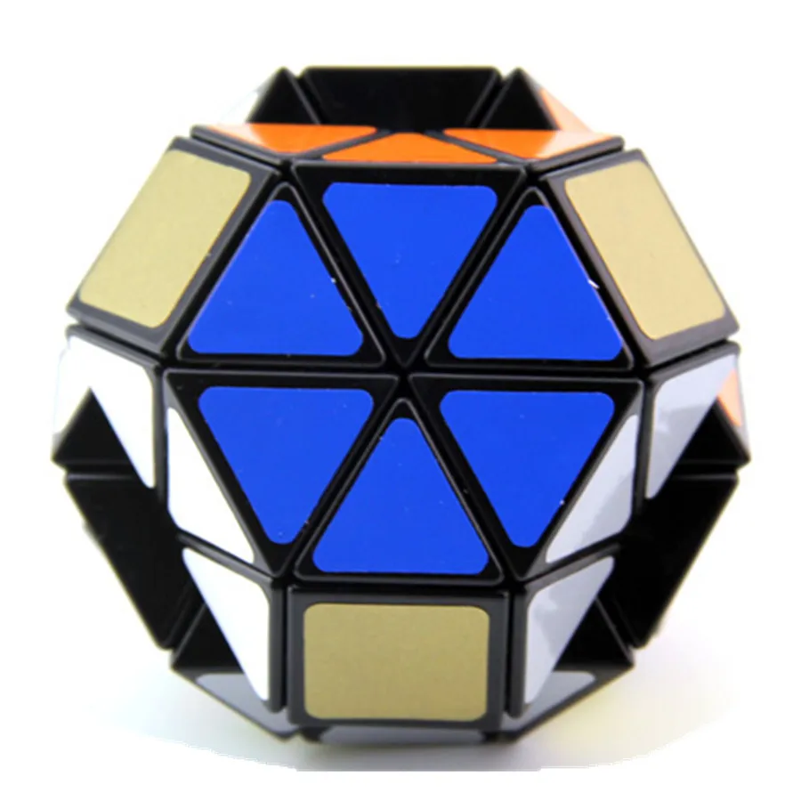 Lanlan Octahedron With 8 Axes hydrangea Magic Cube Black Color Diamond Alien 8 Axis Puzzle Cube Educational Children Toys