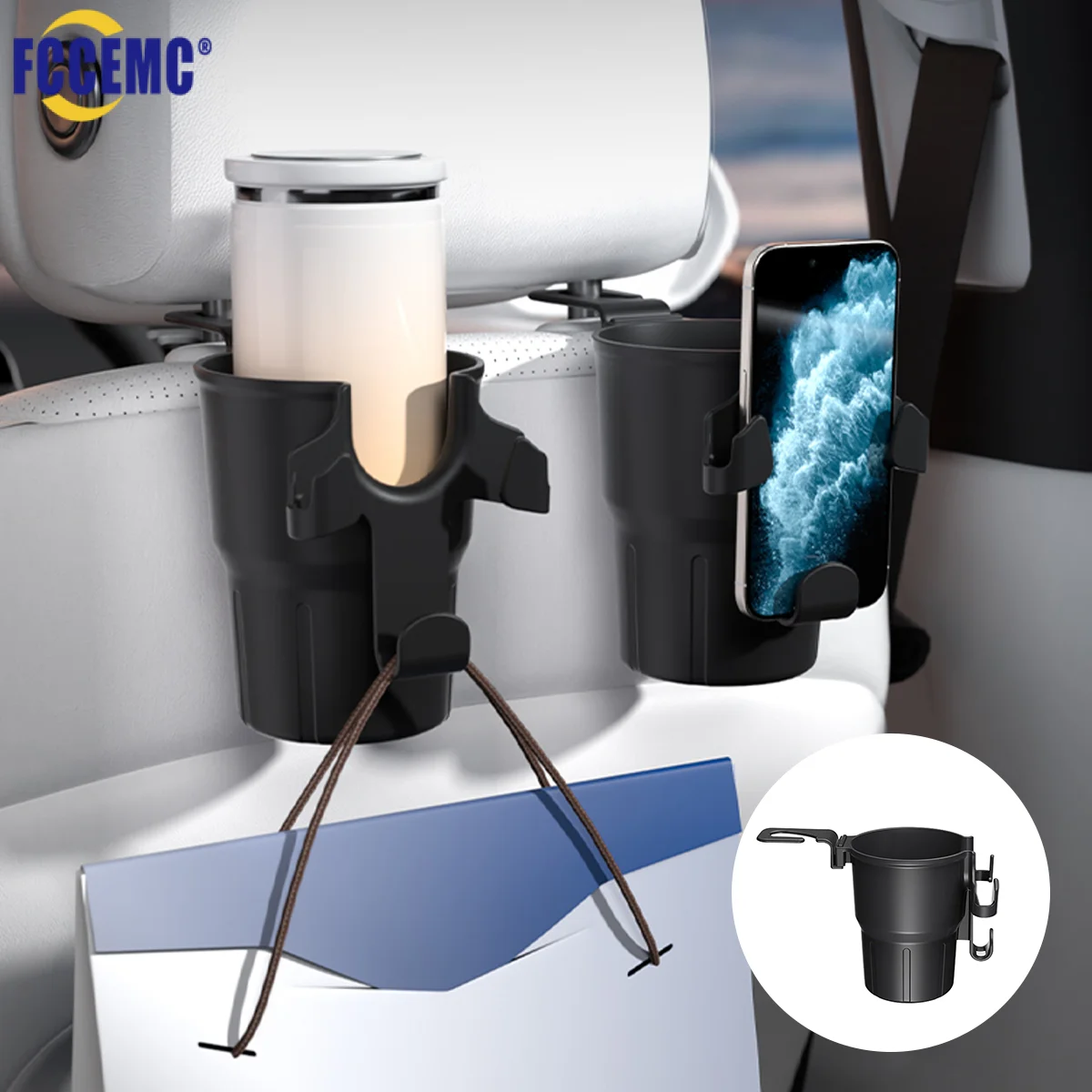 Car Seat Back Holder Multi-functional Hook Rear Water Cup Holder Bottle Rack Attachment Auto Interior Organizer Accessories