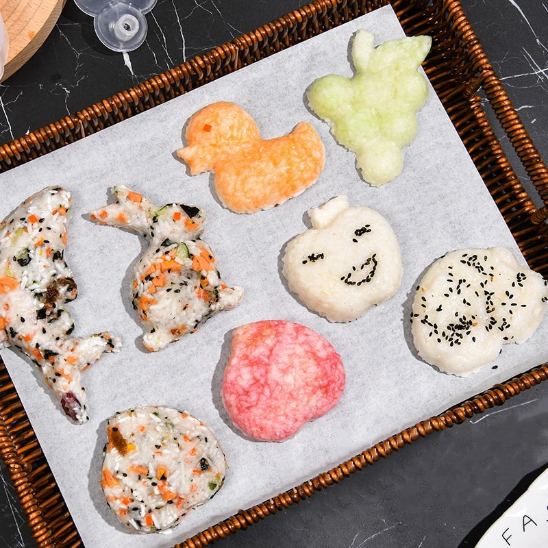 PP Rice Ball Molds DIY Rice Maker With Rice Paddle Sushi Roll Onigiri Rice Shaper Mould Kitchen Onigiri Mold Food Decor For Kids