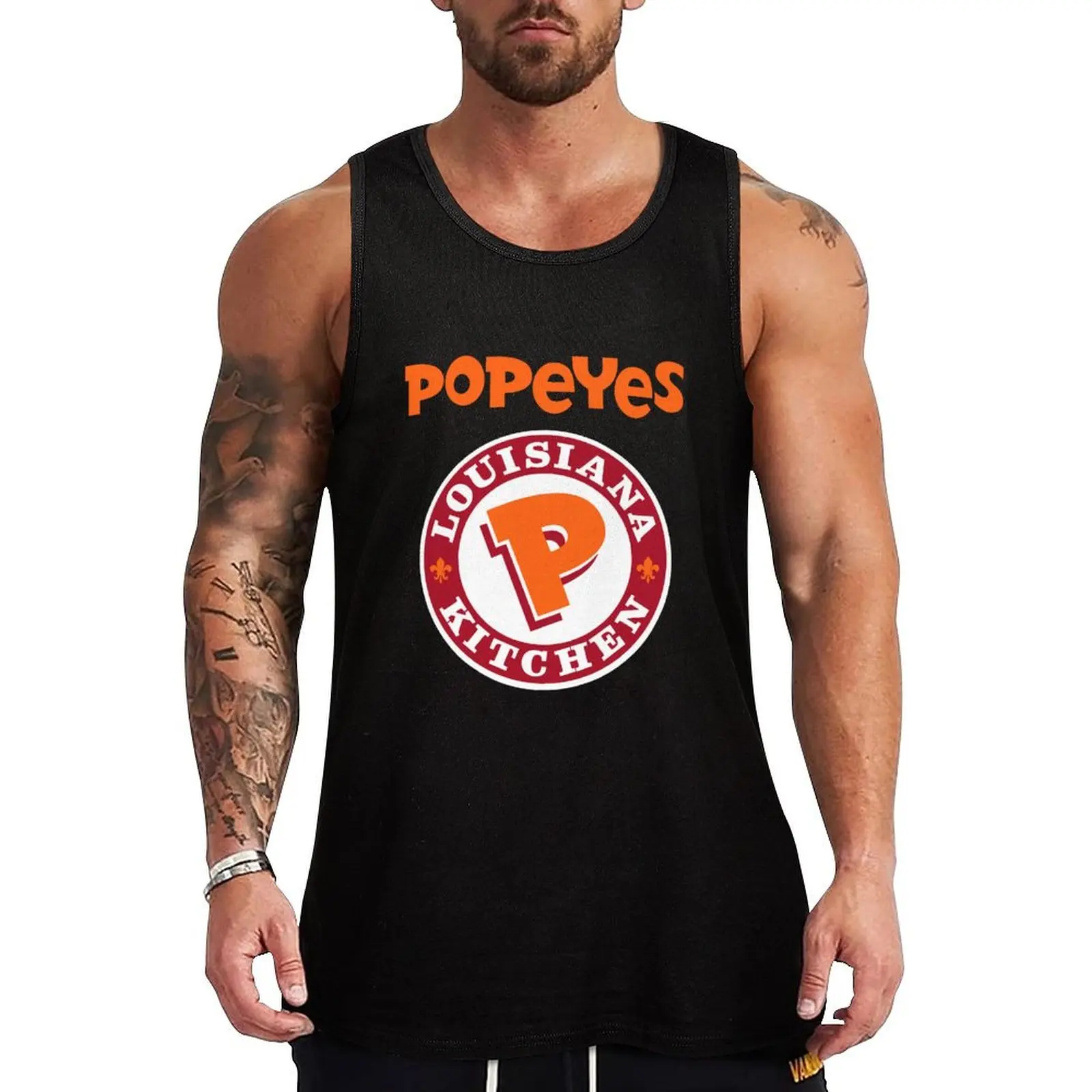 

Popeyes Louisiana Kitchen classic logos Tank Top bodybuilding for men summer 2025 gym t-shirts sleeveless vests