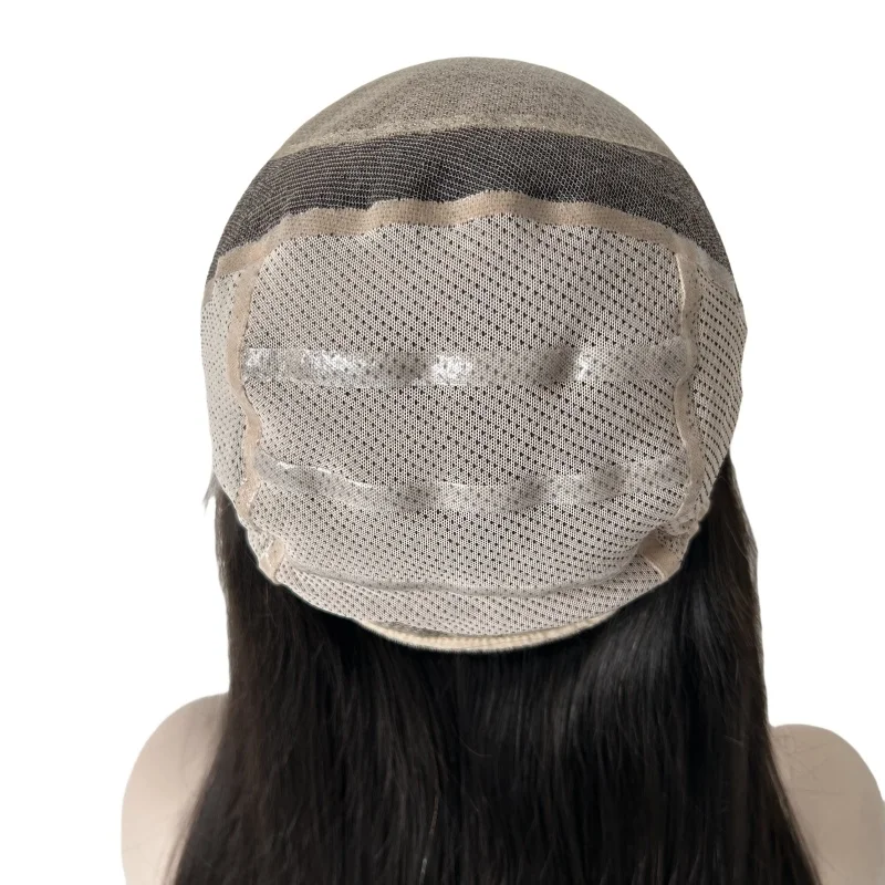 

16-дюймовый человеческий волос натурального цвета 5x5 шелковый топ полный кружевной медицинский парик с силиконовой противоскользящей полосой для женщин