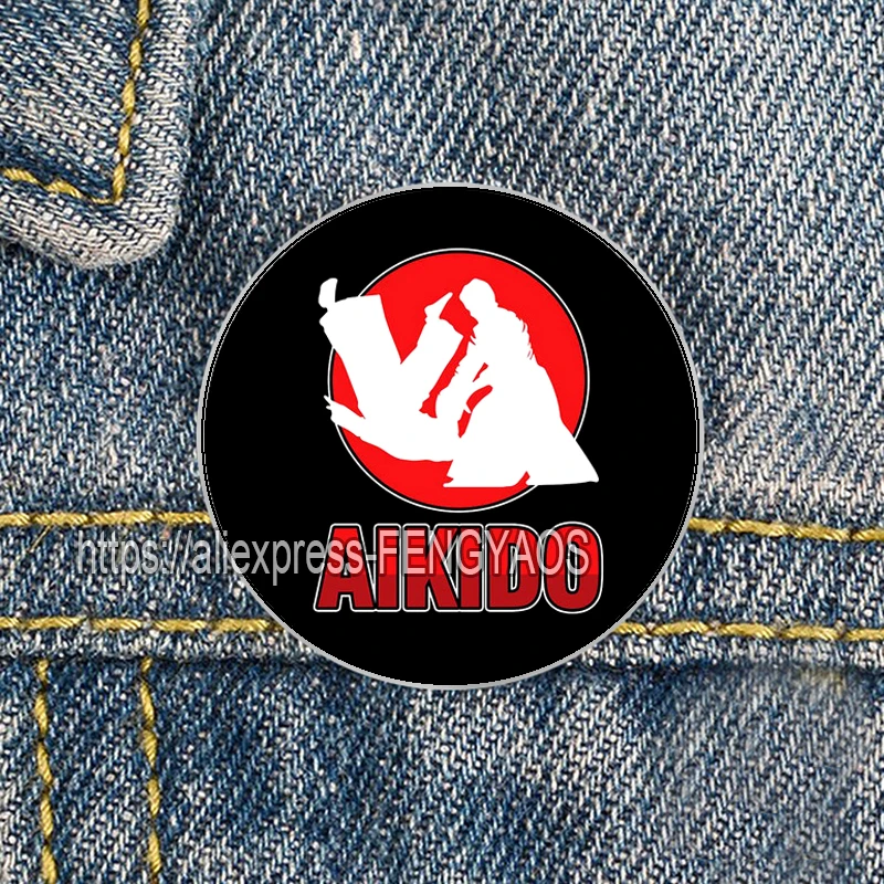 Stainless Steel Y2k Punk Taekwondo Pin Custom Cool Martial  Art Judo Brooches  Karate / Aikido Badge Gift for Friend