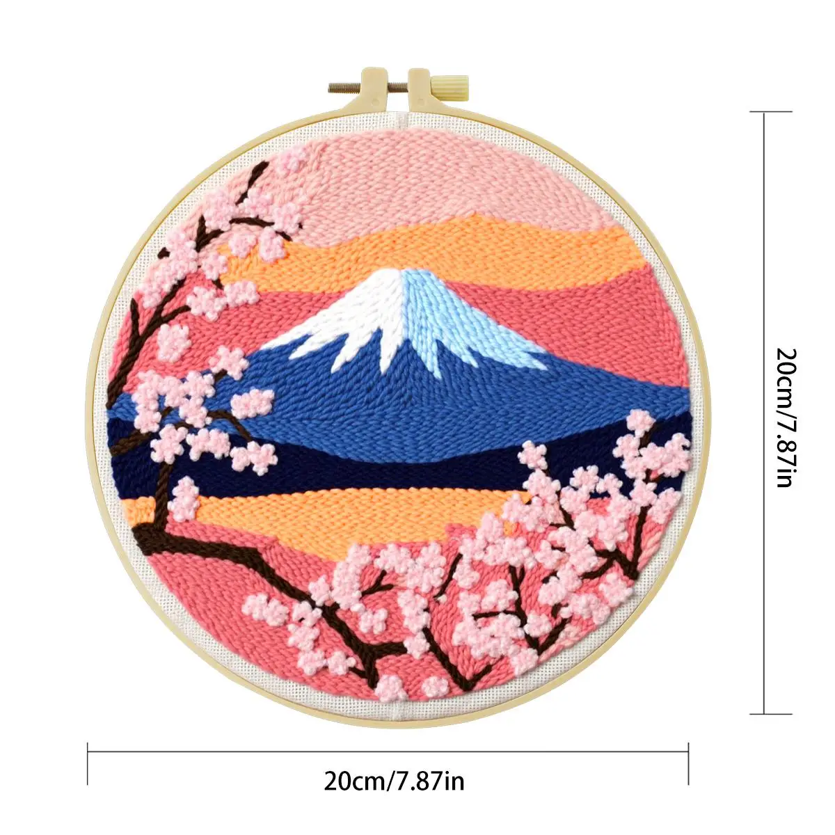 20X20CM/7,87 Zoll Mountain Punch-Nadel-Stickset, Stickerei-Set, gestrickte Stickerei, DIY-Handarbeit, Geschenk, Bastelmalerei – Detail 2