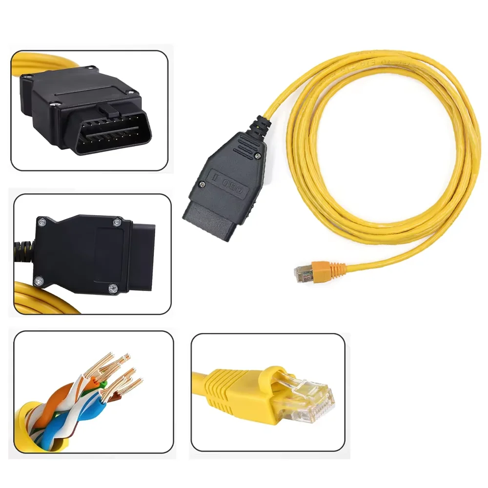 High Quality ENET Data Cable For BMW Enet Ethernet ENET ICOM Coding for F-Series OBD2 Diagnostic Coding Tool OBDII Adapter