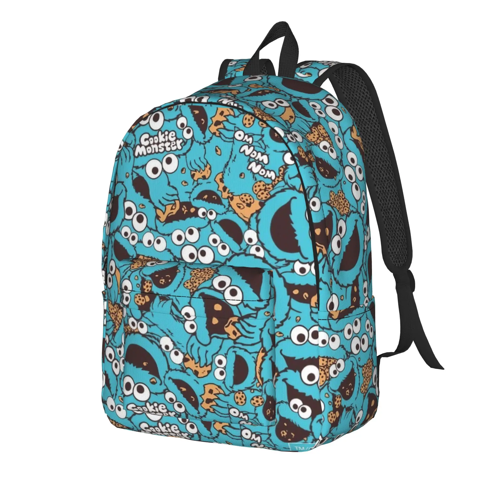 Cookies Anime Monsters  Fashion Backpack Lightweight High School Hiking Travel Sesames Streets Daypack Laptop Shoulder Bag