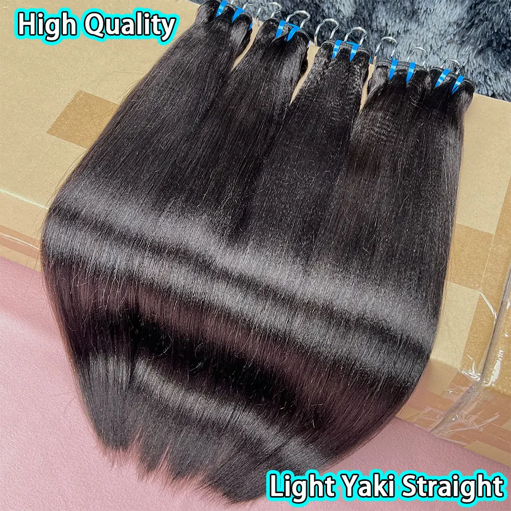 18A Light Yaki Straight Human Hair Bundles Double Weft 100g/Bundle 100% Human Hair Sew In Weaves 10-30 Inch 1B Natutral Black