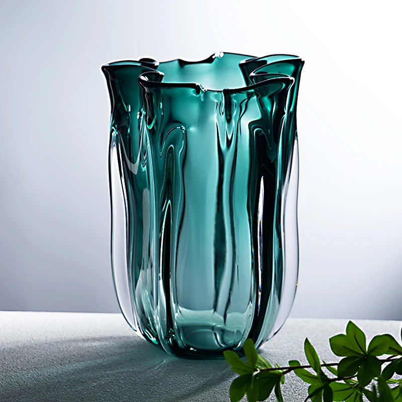 

Simple and advanced glazed vase, living room entrance, light luxury water raising flower arrangement, creative flower arrangemen