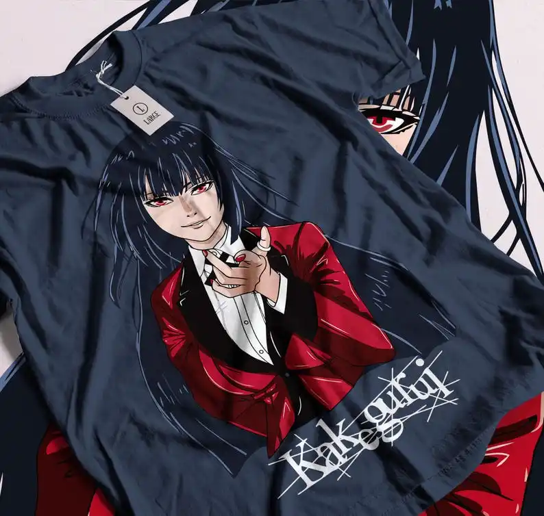 Anime    Kakegurui Yumeko T-shirt Unisex, Manga Lover Graphic Tee, Manga JapaneShirt Shirt