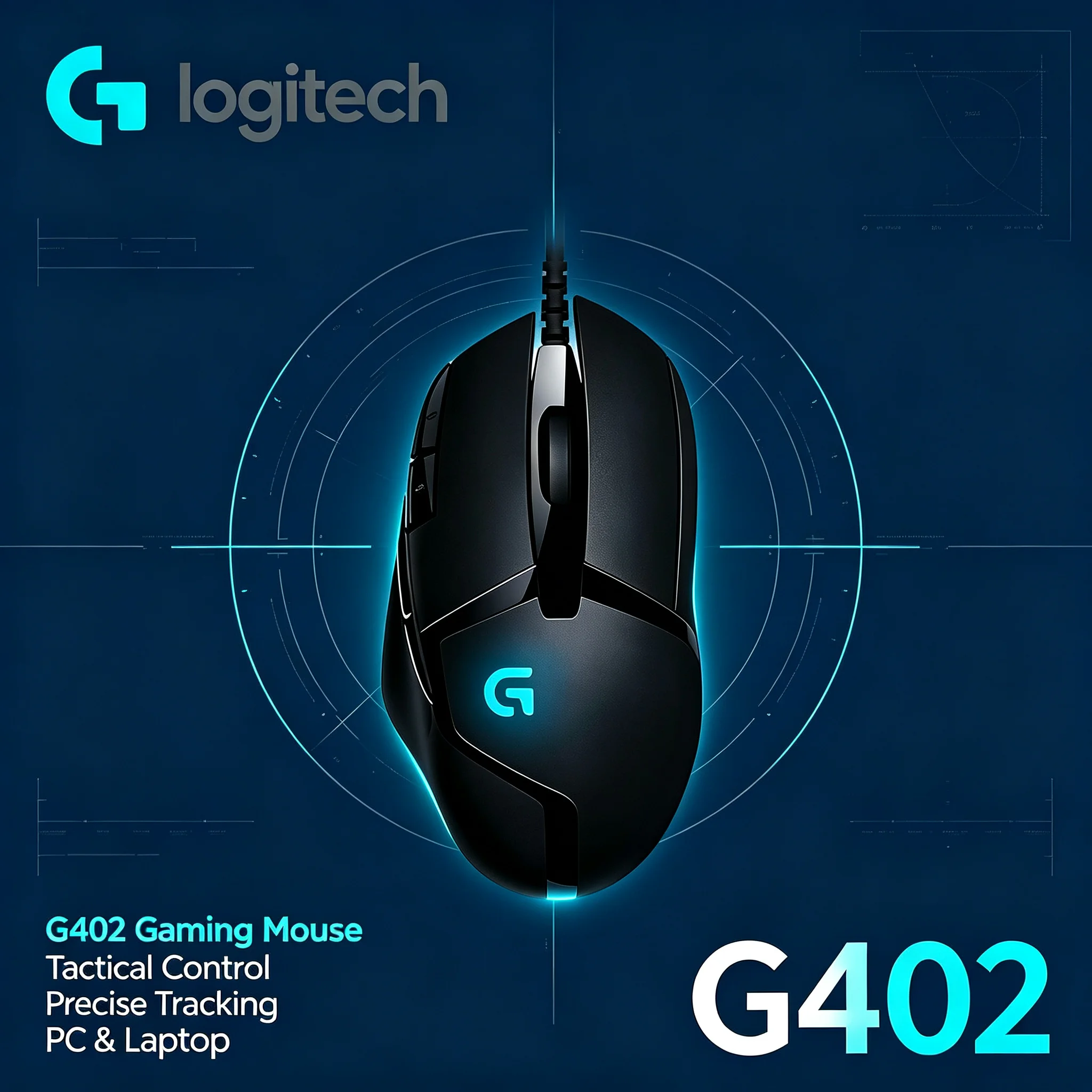 Logitech G402 Gaming Mouse Hyperion Fury Ergonomic Right Hand Wired Mice