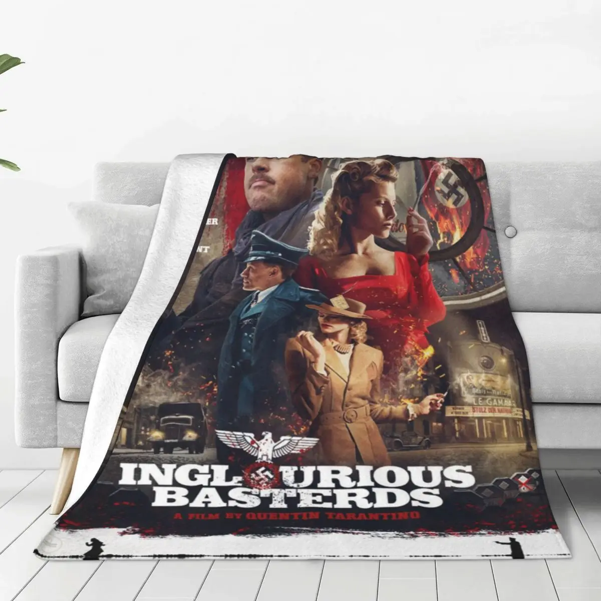 Inglourious Basterds Warm Soft Blanket War Soldiers Travel Office Throw Blanket Spring Funny Flannel Bedspread Sofa Bed Cover