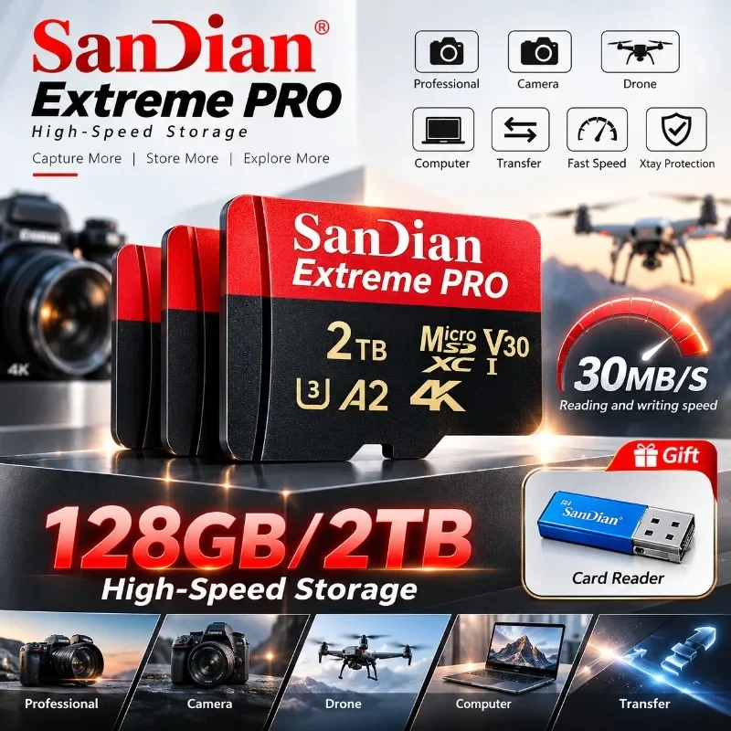 TF CARD 1TB mini SD Class10 Flash Card for Phone Speakers Robot Camera Ultra Original 128GB 256GB Memory Card SD/TF