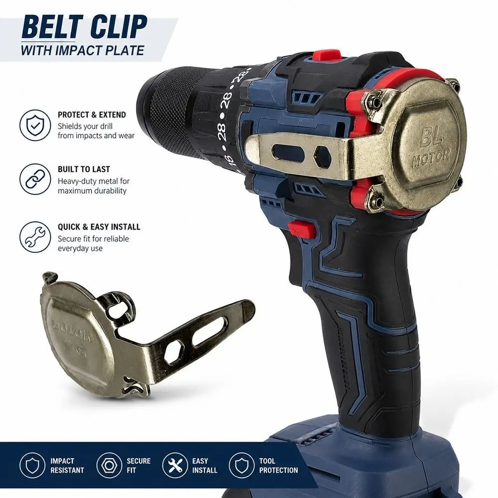 New Cordless Drill Belt Hook Waterproof Wear Resistant Power Tool Belt Clip Knock-proof Drill Waist Hanger Workshop Use