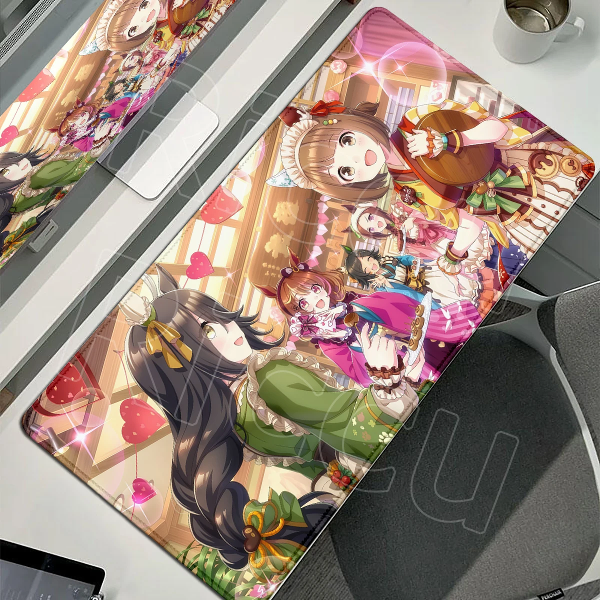 Mauspad Gaming Umamusume Mousepad, rutschfeste Basis, Gummi, für Business, Büro, Zuhause, PC, Setup, Zubehör, Dekoration, Schreibtischunterlage, Tischunterlage – Detail 3