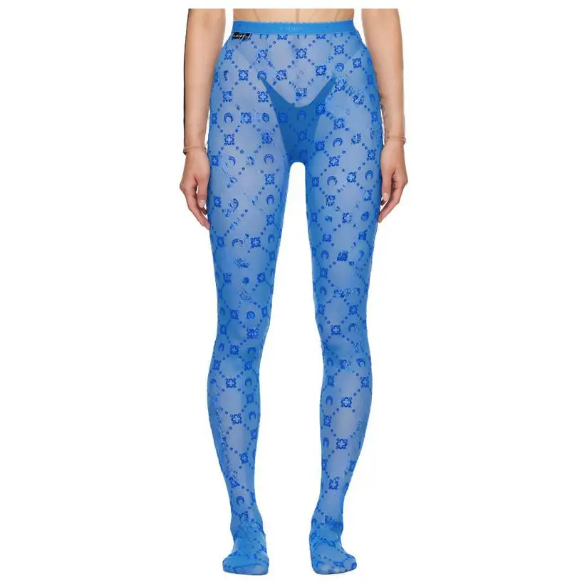 Sexy Sheer Mesh High Waist Leggings Women Flocked See Through Transparent Tights Pantyhose