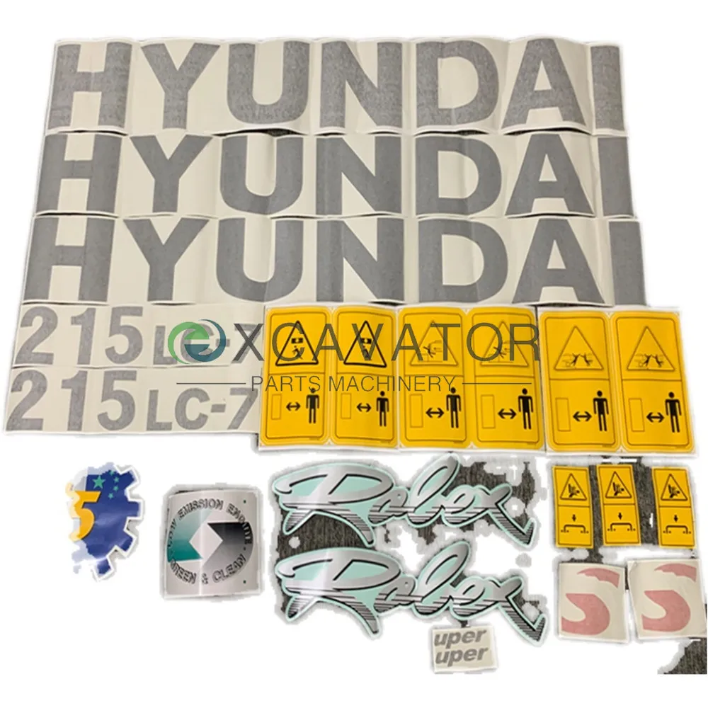 Excavator Parts for Hyundai Sticker R60 150 215 225 265 275 305 335 375LC-7-7S-9S Full Car Standard Sticker Model Sticker