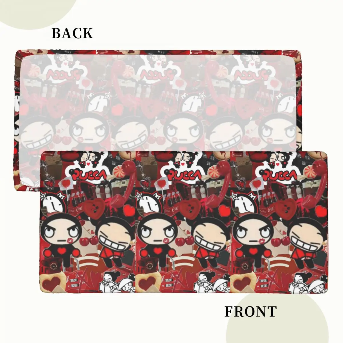 Pucca Love For You Red Custom Rectangular Tablecloth Waterproof Table Cover for Dining Events Table Cloth