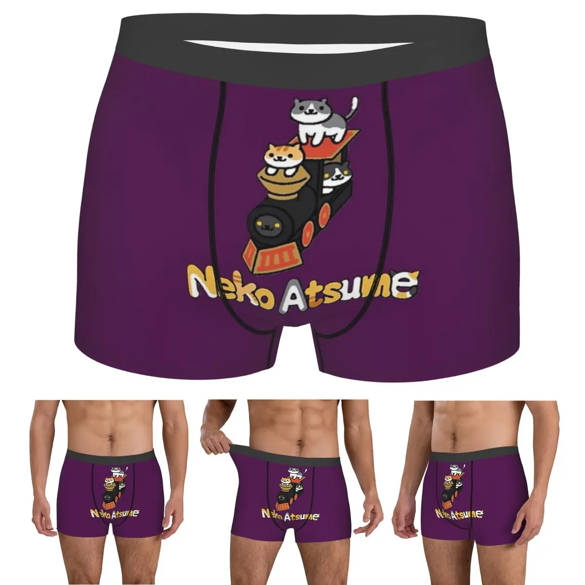 

Boxer Underpants Shorts Neko Portals Neko Atsume Cats (15) Panties Male Soft Underwear for Homme Man Boyfriend Gifts