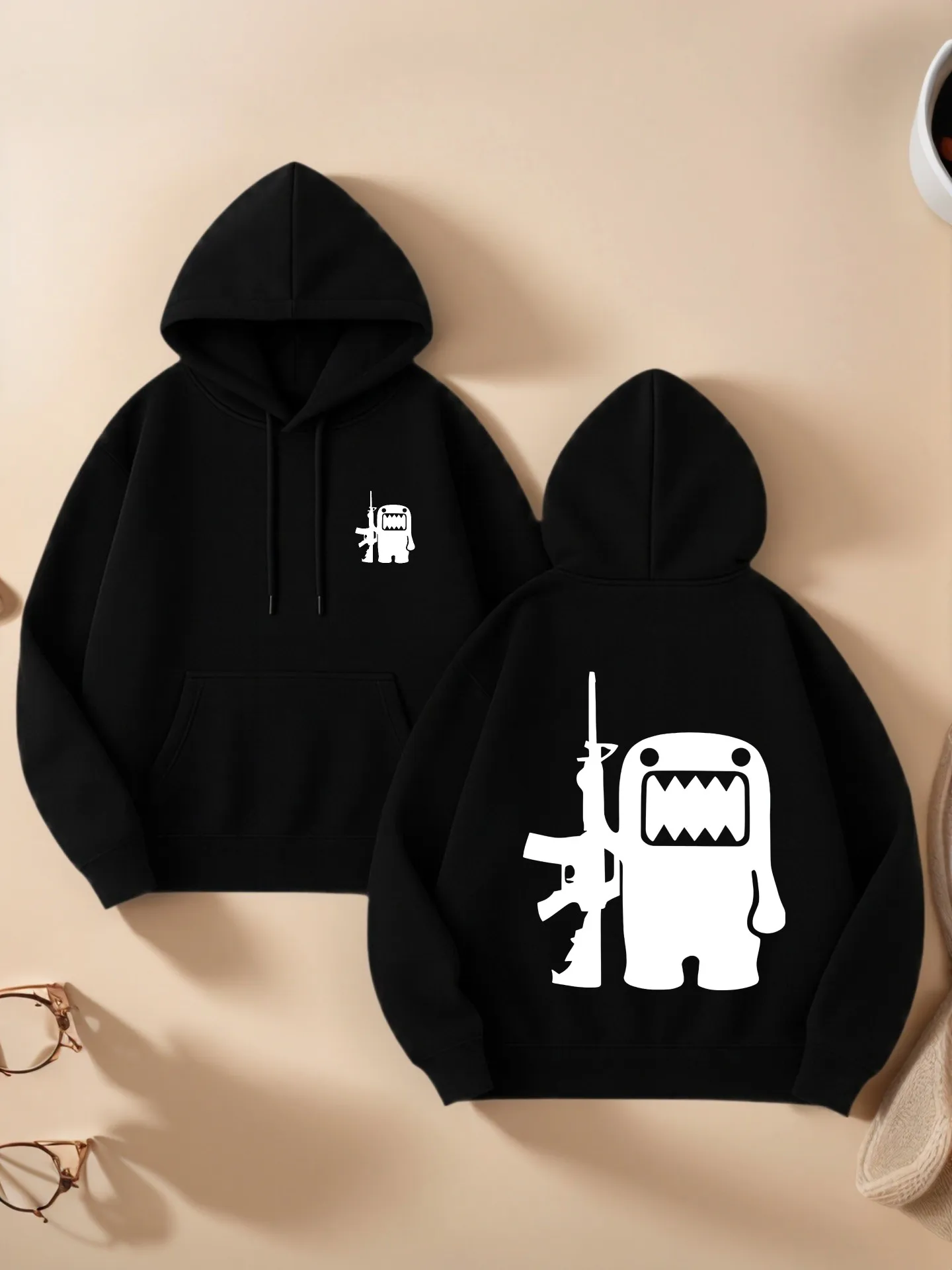 هوديي نسائي برسومات جرافيك، طباعة كرتونية، ملابس شارع كاجوال، قماش ناعم، ملابس يومية غير رسمية، للشباب #1