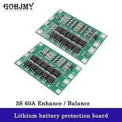 Enhance/Balance 3S 60A BMS Board/ Li-ion 12.6V 18650 BMS PCM Battery Protection Board for Li-ion Battery/18650 Battery CHARGER