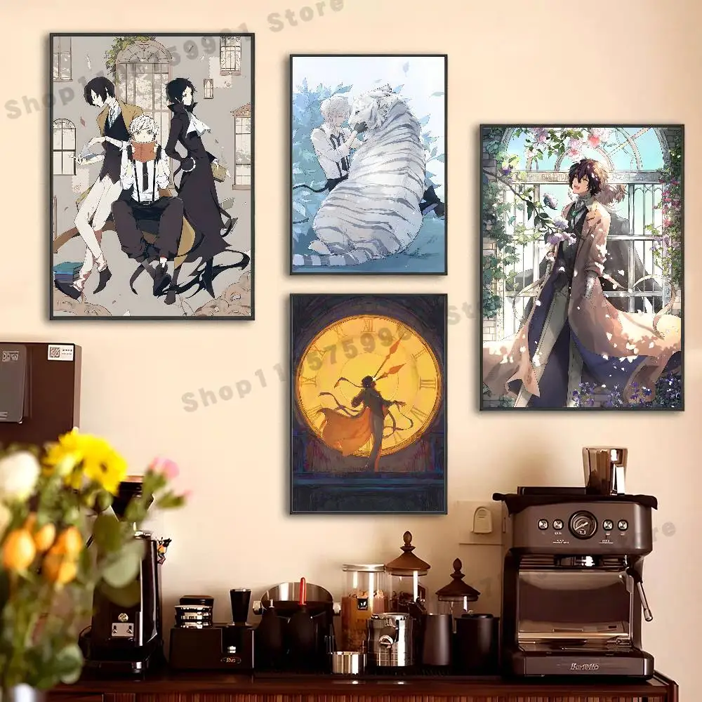 D-Dazai Chuuya Poster Sticker Classic Art Painting for Home Bedroom Cafe Office Wall Decor