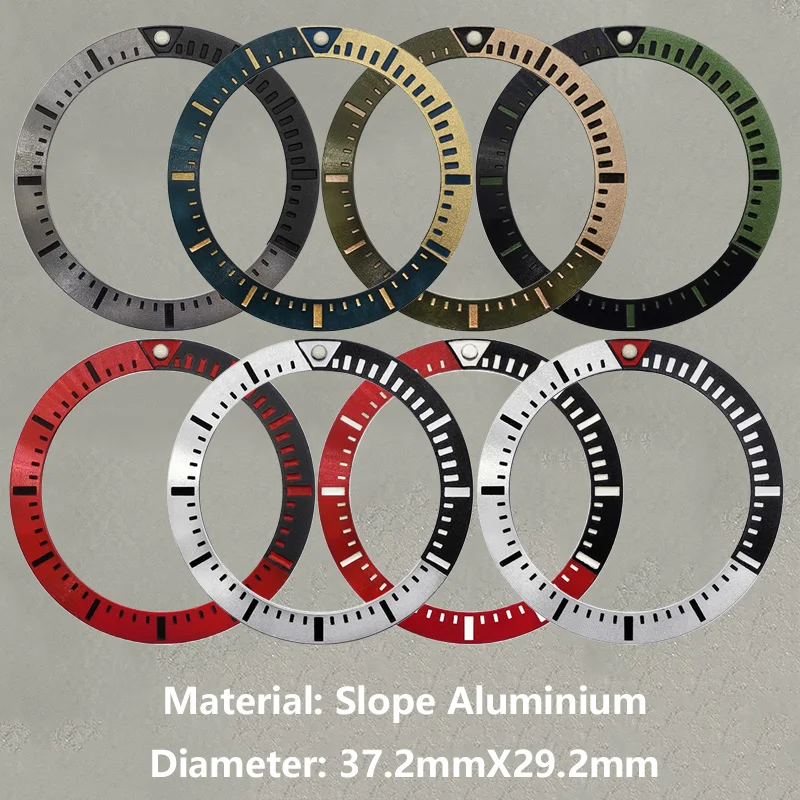 37.2mmX29.2mm SKX Bezel Insert Ring Mod Fits NH35 Watch Case Slope Aluminium Bezel Insert Spare Parts for Men Diving Watches