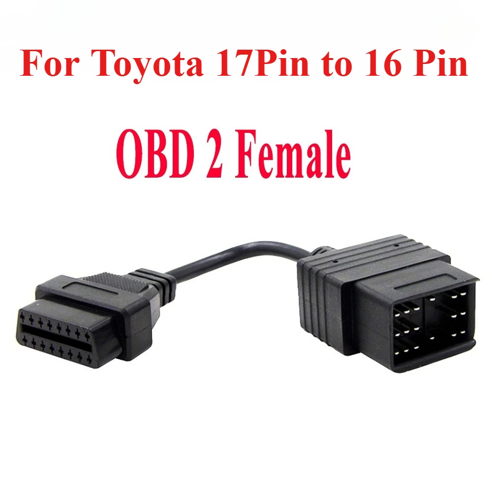 For Toyota OBD2 Diagnostic Connector 17Pin/22 Pin To 16 Pin For Toyota OBD1 22Pin to OBD2 16Pin Female Connect Cable