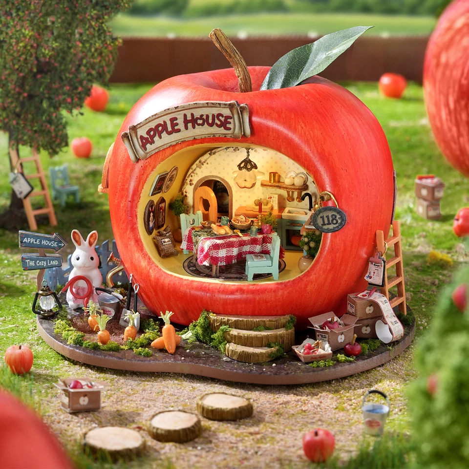 DIY Wooden Mini World Little Fresh Lemon Drink Shop Casa Miniature