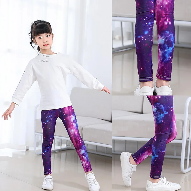 Girls Leggings for Outdoor Travel Clothes Girls Pants Student Casual Wear Customizable Stylish Computer Printing For 2-10 Years