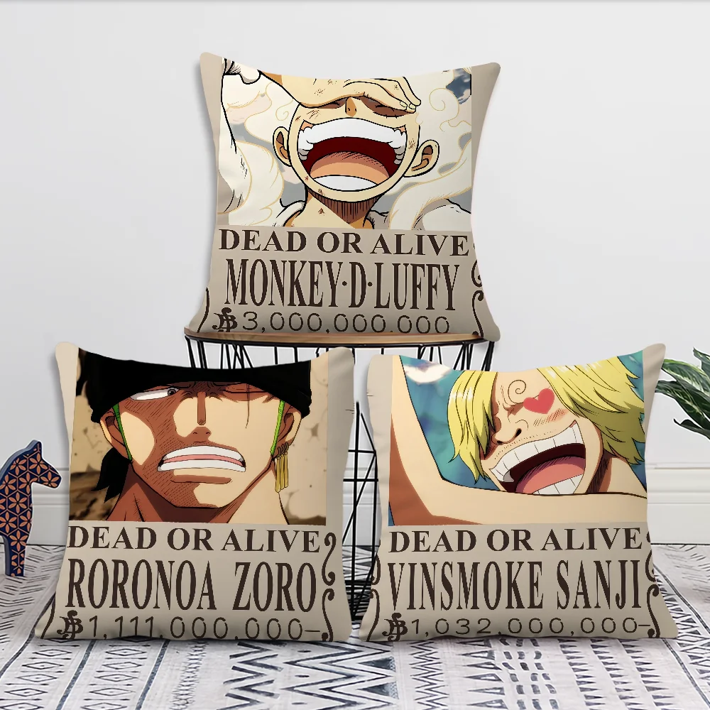 Anime Bounties cushion cover For Bedroom Car O-ONE P-PIECE-ES Coffee Shop Room and Living Room Sofa Decorative Pillow Cover Case