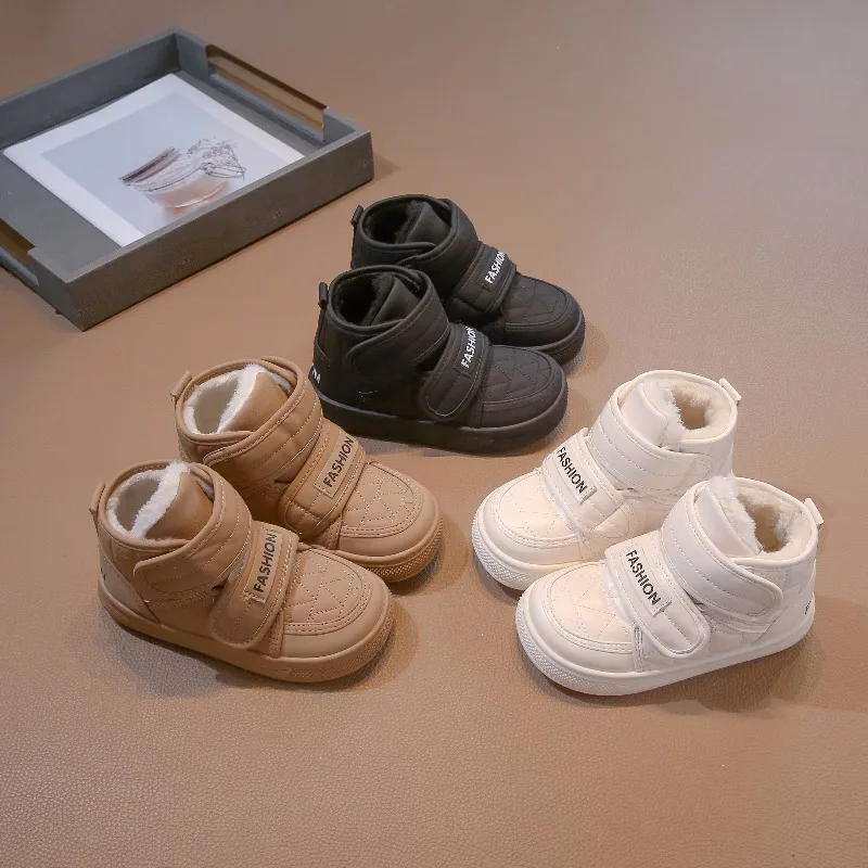 

Новинка 2023 года, зимние модные и хит продаж, детские зимние сапоги, теплые плюшевые детские нескользящие модные ботинки для девочек