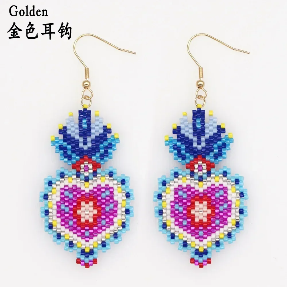 

2025 Handmade Bead Earring Fruit Strawberries Originality Hand Knitting Bohemia Geometry Tide Beaded Earrings for Women