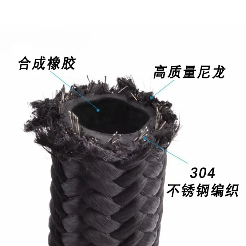 AN4‑AN20 High‑Temperature Braided Fuel Oil Cooler Tube 1M 304SS CPE Hose For Motorcycle Oil Circuit Replacement Part
