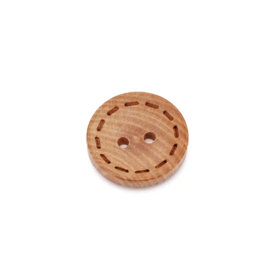 2-Hole Bowl-Shaped Natural Wood Buttons Unpainted Natural Grain Laser Engraved Hardwood 10pcs/Pack for Sewing DIY Crafts