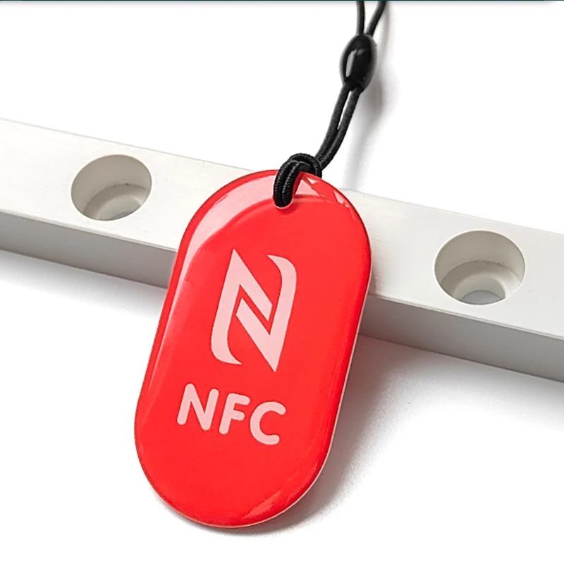 NFC Tags for All NFC Enabled Phones Ntag213 Epoxy RFID Card 13.56MHz Token with Rope Waterproof