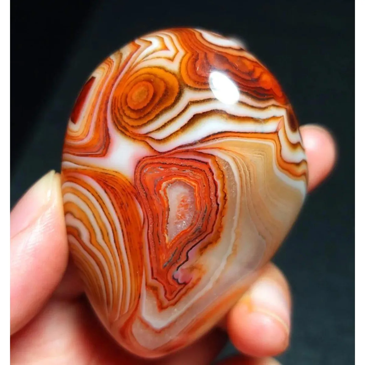 Large Earth Mined Decor Stone Banded Agate, Tumbled Polished Stone, Home Decor, Natural Stone, Crystal Collection, Table Display