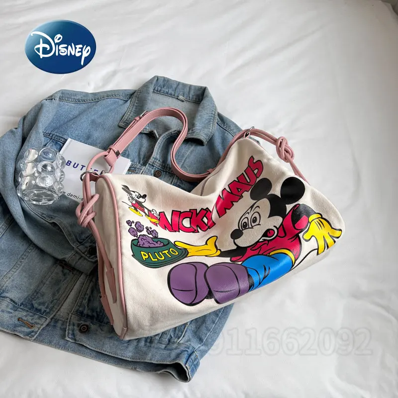 Disney Mickey New Women\'s One Shoulder Oblique Bag Large Capacity Women\'s Travel Bag Luxury Brand Cartoon Fashion Handbag