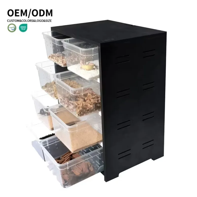 

26.9*20.5*36.3Cm 4 Layer-Stack Combination Reptile Breeding Rack Snake Terrarium Reptile Enclosure