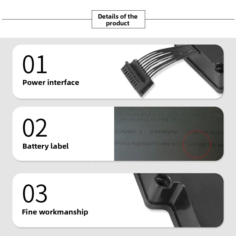 For MacBook Pro13 A1322 Laptop Battery MC700 MC374 MB990 High Quality Replacement Batteries  Low Price High Capacity Battery