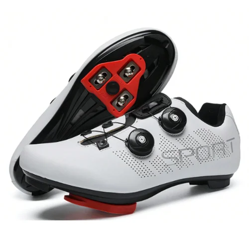 Zapatillas de ciclismo para hombres y mujeres compatibles con bicicleta Peloton preinstaladas con tacos Look Delta Ciclismo de carretera al aire libre