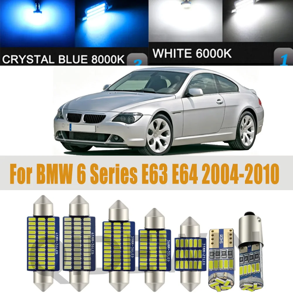 14Pcs LED Interior Dome Map Trunk Light Kit For BMW 6 Series E63 E64 630 635 645 650 2004 2005 2006 2007 2008 2009 2010