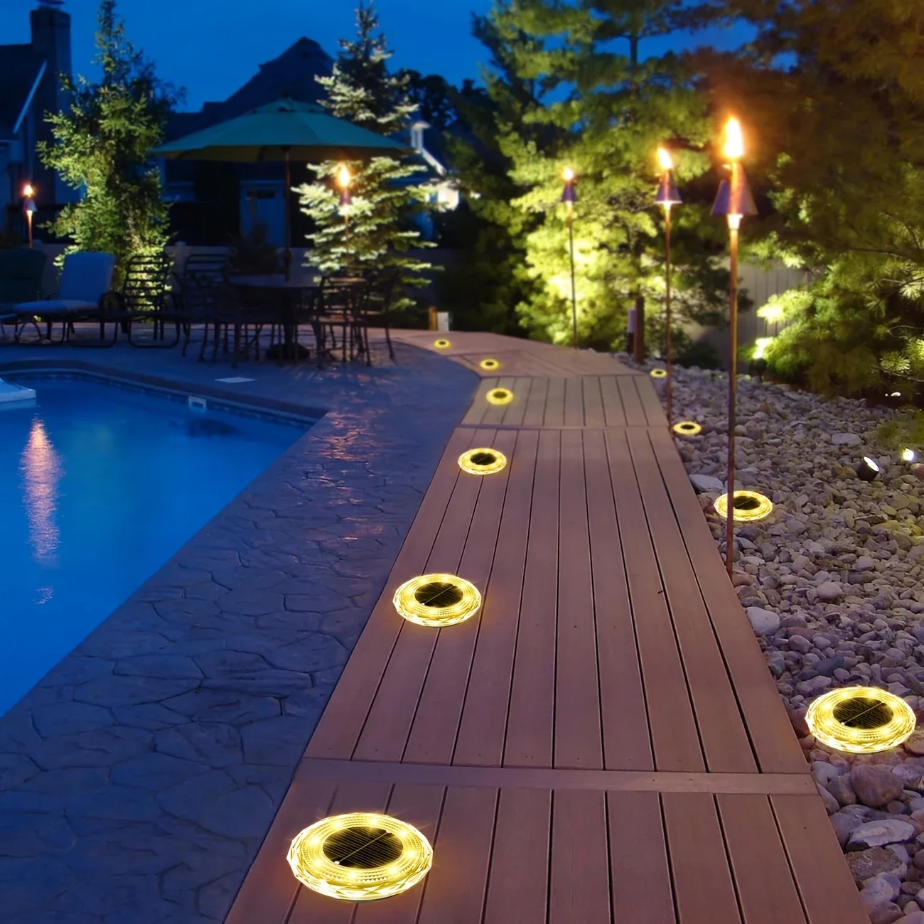 1/2/4/8pcs Mini Solar Crystal Floor Lamp Outdoor Landscape Lighting for Courtyard, Garden, Sidewalk Decorative Illumination