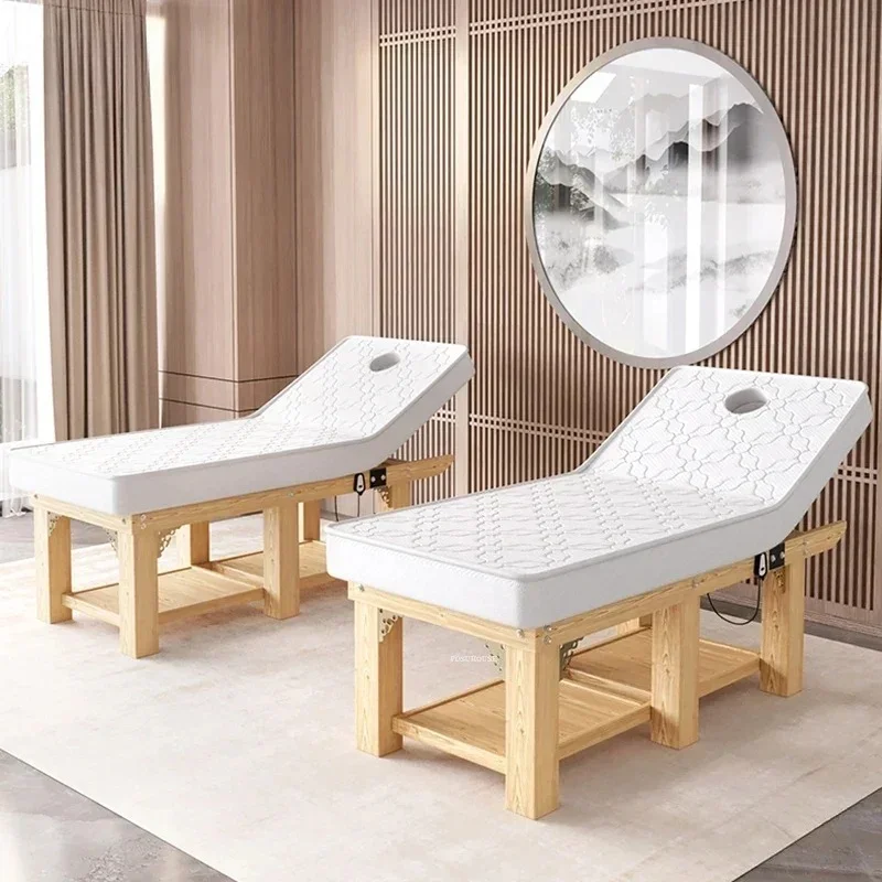 & Nordic Professional Salon Bed Beauty Salon Liftable Massage Bed Modern Minimalist Spa Stretcher for Massage Beds Latex Mattres