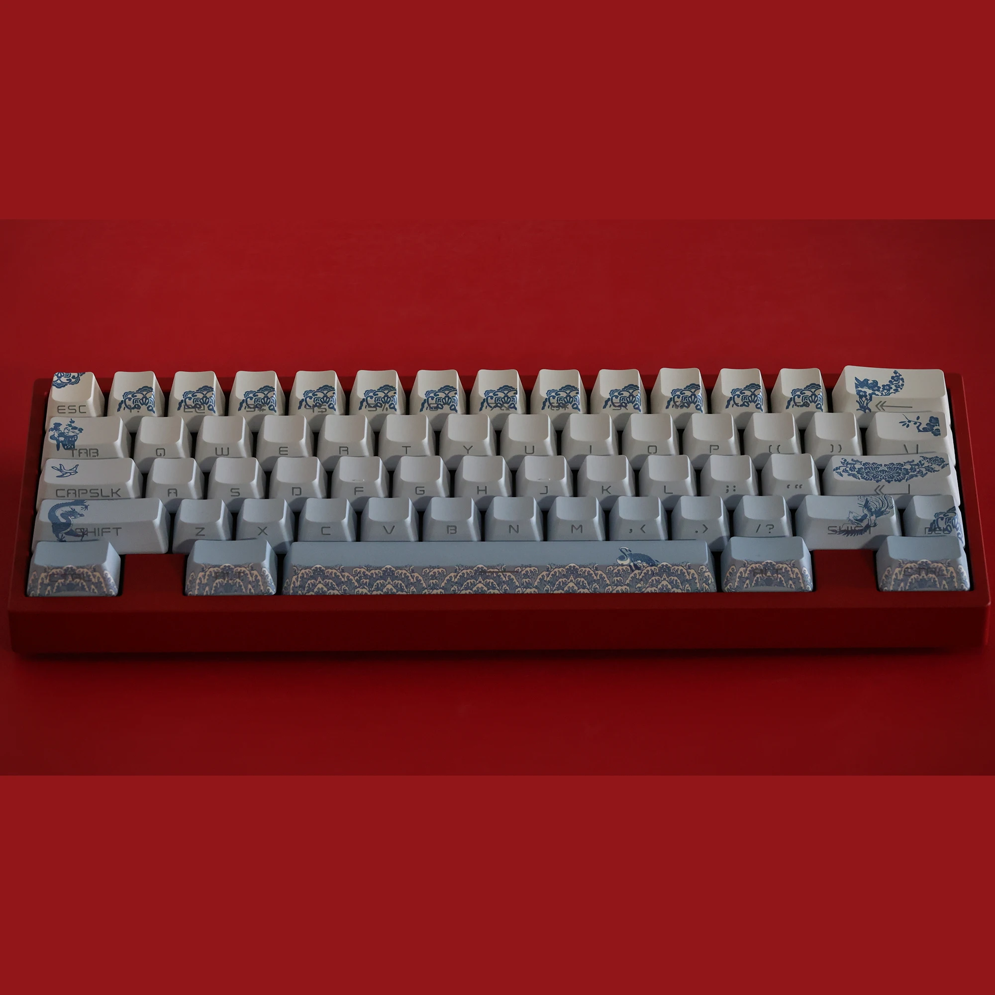 134 teclas lado gravado retroiluminado pbt keycaps perfil oem tema de porcelana azul-branca para 68 75 84 87 104 teclados mecânicos keycap